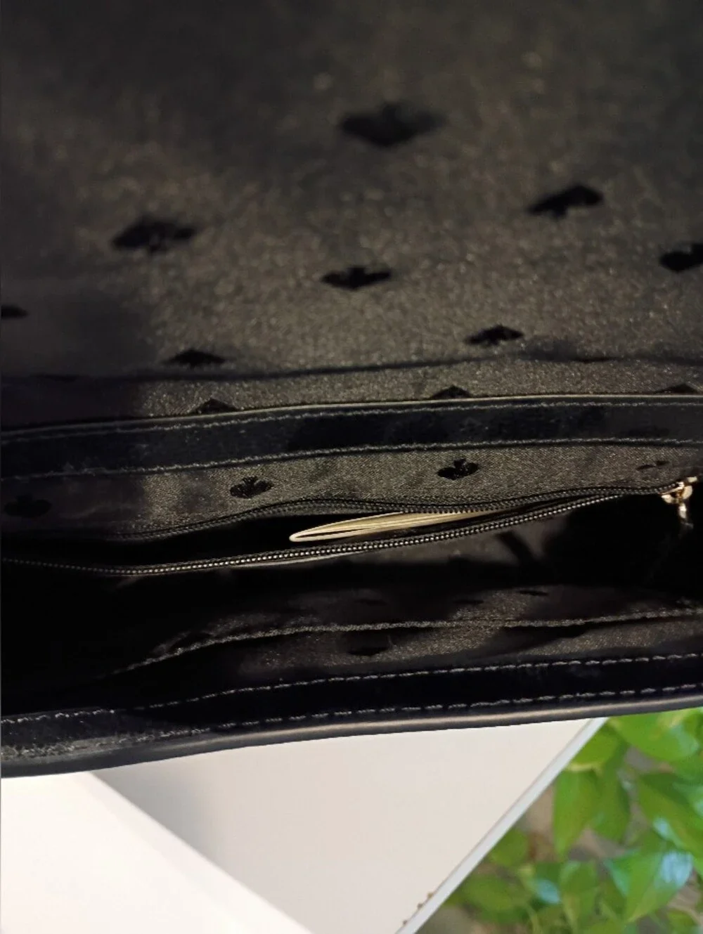 kate spade Black Leather Top-Handle Satchel with Gold Logo